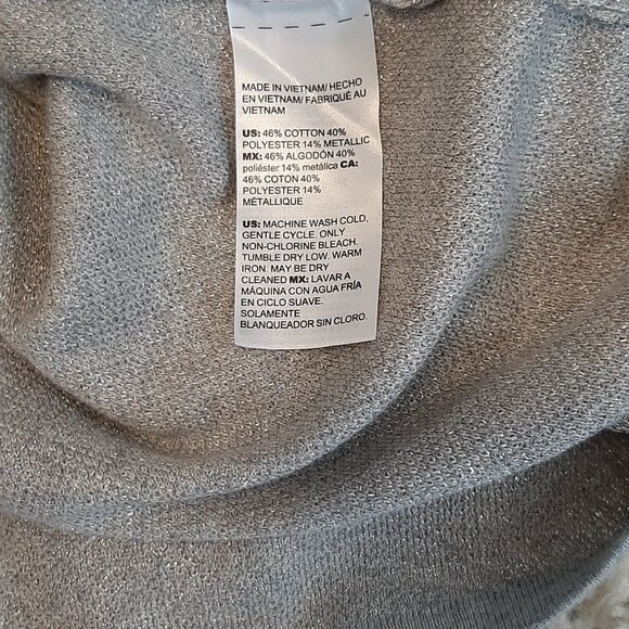 Chico's Tunic Shimmery Silver and Blue Size 3= US XL - Picture 3 of 7